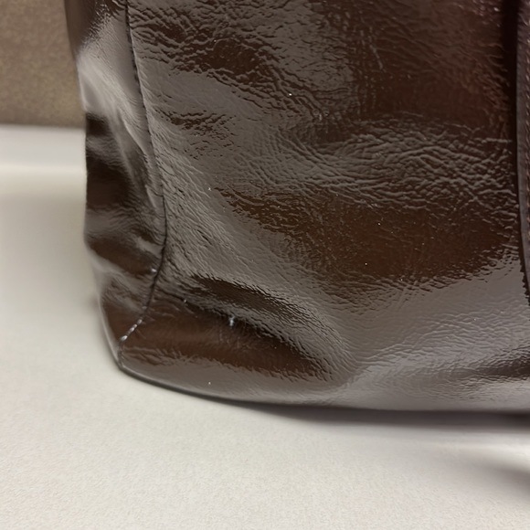 🔥🔥🔥Coach Brown Patent Leather Shoulder Bag Tote - Picture 10 of 16